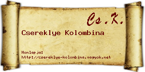 Csereklye Kolombina névjegykártya